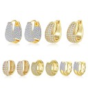 Brincos circulares femininos com zircões G1258 1