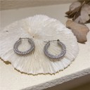 Brincos circulares femininos com zircões G416 5