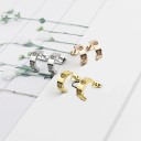 Brincos circulares femininos com zircões G648 1