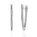 Brincos circulares femininos com zircónias G1508 4