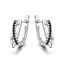 Brincos circulares femininos com zircónias G604 6