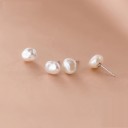 Brincos de botão femininos com pérola G915 1