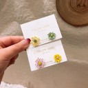 Brincos de botão femininos flores C1063 4