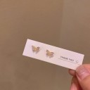 Brincos de botão para senhora em forma de borboleta 8