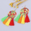 Brincos de pendurar femininos com franjas G580 16