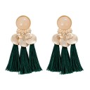 Brincos de pendurar femininos com franjas G597 5