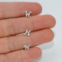 Brincos de pressão com zircónias 55