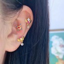 Brincos de pressão femininos com cristais 3