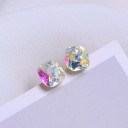 Brincos de pressão femininos com cristal 3