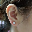 Brincos de pressão femininos com zircão 1