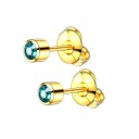 Brincos de pressão femininos com zircónias H849 5