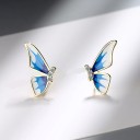 Brincos de pressão para senhora em forma de borboleta A3160 3