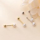 Brincos de pressão para senhora pérola C1216 2