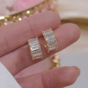 Brincos femininos com zircónias G362 15