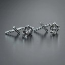 Brincos pendentes em forma de cruz com zircónias 4