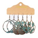 Brincos pendentes femininos 3 pares 9