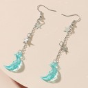 Brincos pendentes femininos com lua 2