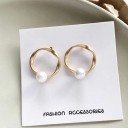 Brincos pendentes femininos com pérola G1208 5