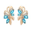 Brincos pendentes femininos com zircónios G682 5