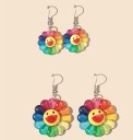 Brincos pendentes femininos flores 2 pares 2