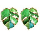 Brincos pendentes femininos folhas G1075 7