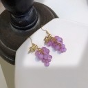 Brincos pendentes para senhora vinho 3