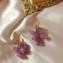 Brincos pendentes para senhora vinho 8