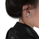 Brincos punk de moda 2.1 x 2.2 cm estilo hip-hop para raparigas joias metálicas de festa, acessórios trendy para personalidade 3