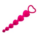 Brinquedo anal de silicone em forma de corações para estimulação sensorial com superfície lisa e design flexível para máximo conforto 3