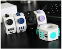 Brinquedo antistress para o dedo para manter as mãos ocupadas Anel Fidget com botões e interruptor Corpo hexagonal em plástico ABS 6 x 3,2 6