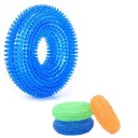 Brinquedo de borracha resistente para cães em forma de osso espinhoso para limpeza dos dentes 10 cm colorido 1