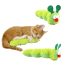Brinquedo de mastigar para gatos 23 x 6,5 cm com catnip Brinquedo de pelúcia de algodão Forma de lagarta Interativo 1
