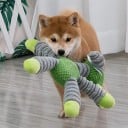 Brinquedo de peluche para cães elefante verde resistente com apito ferramenta de mastigação para limpeza dos dentes 40 x 32 cm 3