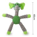 Brinquedo de pelúcia para cães elefante verde resistente com apito, ferramenta de mastigação para limpeza dos dentes e jogo interativo 40 x 32 cm 2