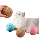 Brinquedo para gatos 10 cm Bola de sisal Brinquedo natural de sisal para gatos Bola resistente para brincar e arranhar Brinquedo estimulante 5
