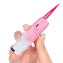 Briquet à jet en métal rechargeable butane Flamme rose Briquet résistant au vent avec réservoir de carburant visible arc-en-ciel 4