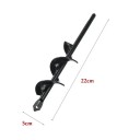Broca espiral para solo 5x22 cm Aço carbono Broca de solo para postes Ferramenta elétrica para plantar plantas e bulbos Conjunto para perfuração no solo 2