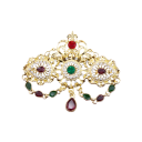 Broche avec pendentif en cristal et pierres environ 6,5 × 7,5 cm épingle décorative avec chaînes et éléments décoratifs accessoire pour vêtements 3