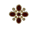 Broche barroca de moda de aleación de zinc en acabado dorado con piedras rojas y verdes Joya de lujo de forma interesante 5