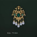 Broche Barroco Real em Dourado com Pedras Coloridas 3