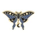 Broche de borboleta noturna com pendente de lua 31 × 50 mm pin esmaltado insígnia de inseto alfinete de lapela acessório para mochila roupa 4