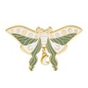 Broche de borboleta noturna com pendente de lua 31 × 50 mm pin esmaltado insígnia de inseto alfinete de lapela acessório para mochila roupa 3