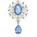 Broche de cristal da moda 4,5 x 2,5 cm Acessório elegante em liga de zinco com acrílico Pedrinhas multicoloridas Broche para casaco, vestido e blazer 14