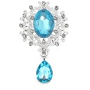 Broche de cristal da moda 4,5 x 2,5 cm Acessório elegante em liga de zinco com acrílico Pedrinhas multicoloridas Broche para casaco, vestido e blazer 24