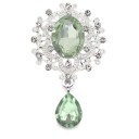 Broche de cristal da moda 4,5 x 2,5 cm Acessório elegante em liga de zinco com acrílico Pedrinhas multicoloridas Broche para casaco, vestido e blazer 17