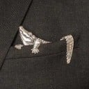 Broche de escritório crocodilo prateado metal liga de zinco para o bolso do casaco Adorno elegante para casaco ou sobretudo Acessório estiloso 1