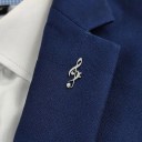 Broche de metal con símbolo musical clave de sol aproximadamente 24 × 9 mm acero inoxidable pin de solapa accesorio de ropa para amantes 4