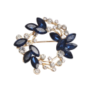 Broche de moda 3,6 x 3,6 cm Forma de anel Borboleta e folhas Acessório moderno discreto com pedras Zama 1