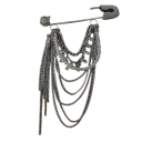 Broche de moda con cadenas en pin de seguridad Diseño de cadena múltiple Accesorio metálico elegante de aleación de zinc para mujeres 2