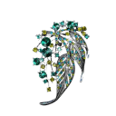 Broche de moda de lujo con mini piedras decorativas en forma de hojas, motivo de ramitas, aleación de zinc, elegante complemento de joyería 3